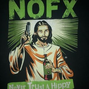 Vintage NoFx never trust a hippy shirt MEDIUM